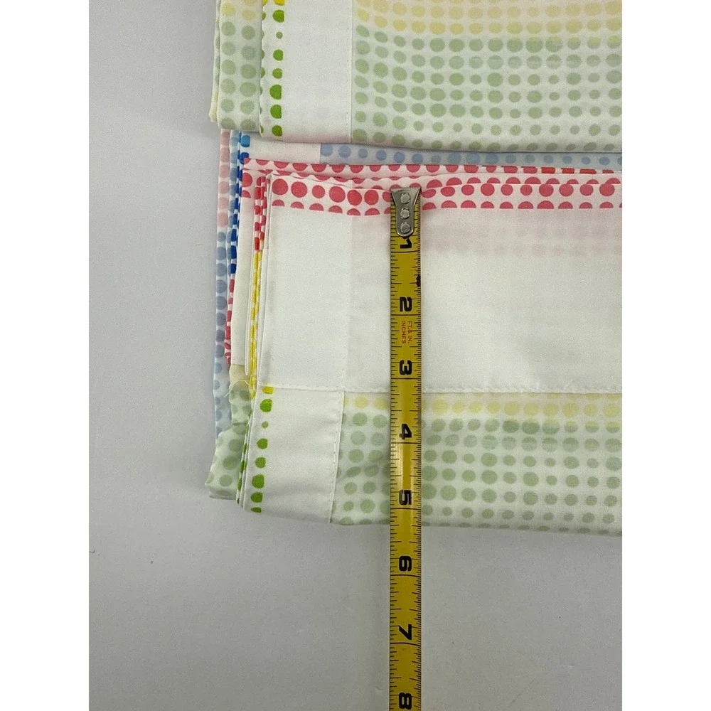Ambesonne Multi Polka Dot Stripe Window Curtains 2 Panel Set 56x63 Rod Pocket